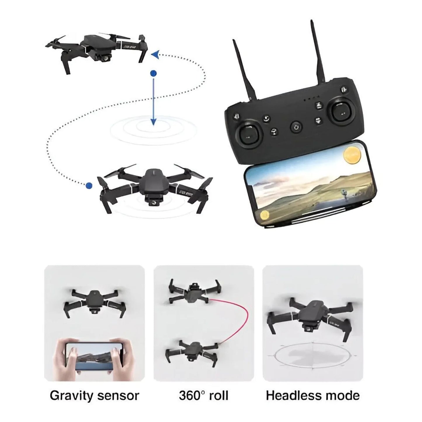DRON E88 DOBLE CÁMARA HD
