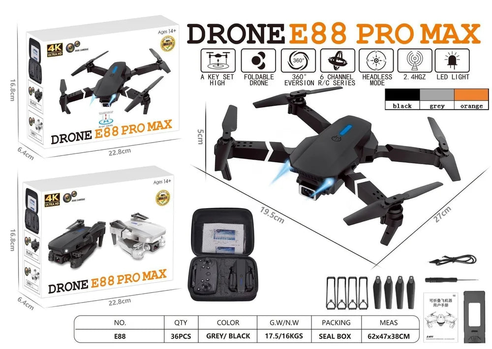 DRON E88 DOBLE CÁMARA HD